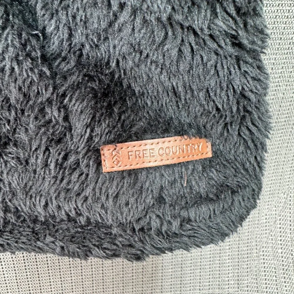 Free Country Womans Size XXL Plush Faux Fur Zip-Up Jacket - Black Polyester - Picture 7 of 10